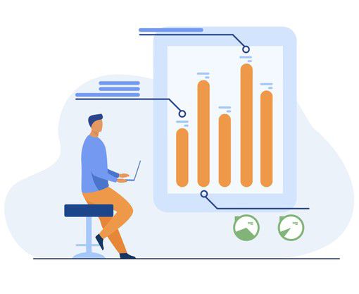 hombre-laptop-analizando-infografias-diagrama-grafico-barras-informe-ilustracion-vectorial-plana-analisis-marketing-director-proyectos